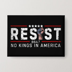 Retro Widerstehen Keine Könige In Amerika Button