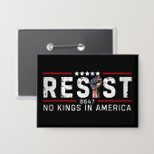 Retro Widerstehen Keine Könige In Amerika Button (Vorderseite/Rückseite)