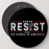 Retro Widerstehen Keine Könige In Amerika Button (Vorne & Hinten)