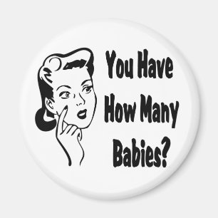 Retro, wie viele Babys hast du? Magnet