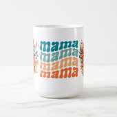 Retro-Wiederholende Mama-Blumen Kaffeetasse (Mittel)