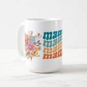 Retro-Wiederholende Mama-Blumen Kaffeetasse (Vorderseite Links)