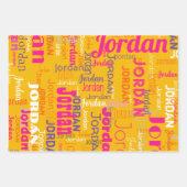 Retro Wiederholung von Namensfarben Rosa Lila gelb Geschenkpapier Set (Vorderseite 2)