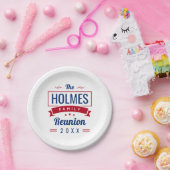 Retro-Wiedersehen-Logo für moderne Familien Pappteller (Party)