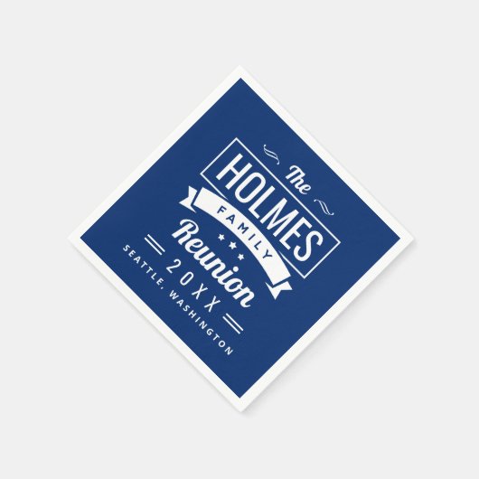 Retro-Wiedersehen-Logo für moderne Familien Serviette (Ecke)