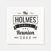 Retro-Wiedersehen-Logo für moderne Familien Serviette (Vorderseite)