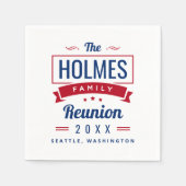 Retro-Wiedersehen-Logo für moderne Familien Serviette (Vorderseite)