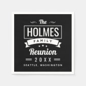 Retro-Wiedersehen-Logo für moderne Familien Serviette (Vorderseite)