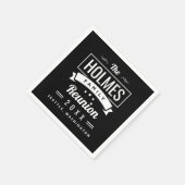 Retro-Wiedersehen-Logo für moderne Familien Serviette (Ecke)