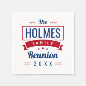 Retro-Wiedersehen-Logo für moderne Familien Serviette (Vorderseite)