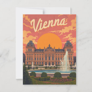 Retro Wien Reise Postkarte