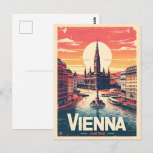Retro Wien Stadt Österreich Geschenke  Postkarte