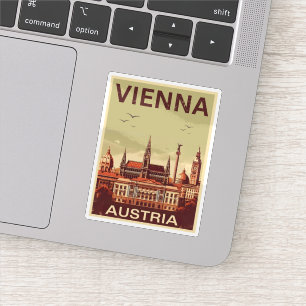 Retro Wien Stadt Österreich Skyline Geschenke Aufkleber