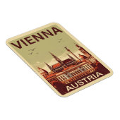 Retro Wien Stadt Österreich Skyline Geschenke Magnet (Rechte Seite)