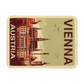 Retro Wien Stadt Österreich Skyline Geschenke Magnet (Horizontal)