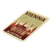 Retro Wien Stadt Österreich Skyline Geschenke Magnet (Linke Seite)