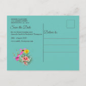 Retro-Wiesenfeld-Blume Ankündigungspostkarte (Rückseite)