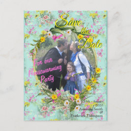 Retro-Wiesenfeld-Blume Ankündigungspostkarte