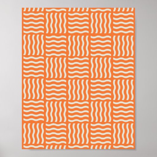 Retro Wiggle Noodle Pattern Poster - Lebhafter Abs (Vorne)