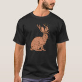 Retro Wild Animal JackKaninchen mit Antelope Horns T-Shirt (Vorderseite)