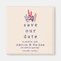 Retro Wild Blume außer Foto Save the Date Hochzeit