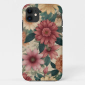 RETRO WILD BLUME PATTERN Case-Mate iPhone HÜLLE (Rückseite)