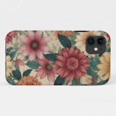 RETRO WILD BLUME PATTERN Case-Mate iPhone HÜLLE (Rückseite (Horizontal))