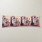 Retro Wild Dog Guitarist – Minimalist Body Pillow  Seitenschläferkissen (Rückseite)