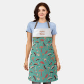 Retro Wild Mushrooms Niedlich Whimsical Botanical Schürze (Getragen)