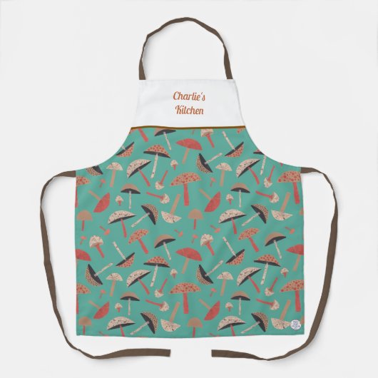 Retro Wild Mushrooms Niedlich Whimsical Botanical Schürze (Vorderseite)