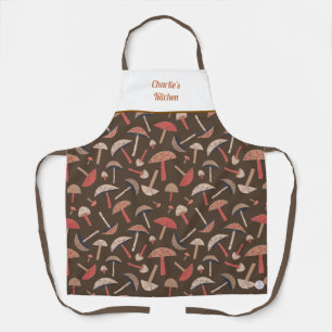 Retro Wild Mushrooms Niedlich Whimsical Botanical Schürze