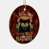 Retro Wild Nature Bear mit Sonnenbrille Keramik Ornament (Rechts)