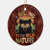 Retro Wild Nature Bear mit Sonnenbrille Keramik Ornament (Links)