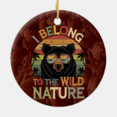 Retro Wild Nature Bear mit Sonnenbrille Keramik Ornament (Hinten)