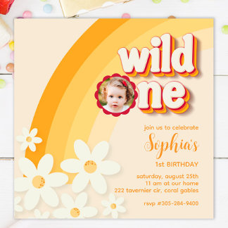 Retro "Wild One" Einladung zum ersten Geburtstag F