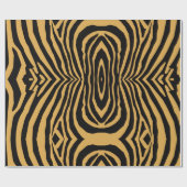 RETRO WILD TIERDRUCKPATTER GOLD BLACK STRIPED GESCHENKPAPIER (Flach)