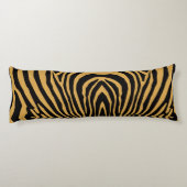 RETRO WILD TIERDRUCKPATTER GOLD BLACK STRIPED SEITENSCHLÄFERKISSEN (Rückseite)