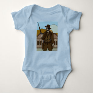 Retro Wild West Cowboys Rodeo Baby Strampler