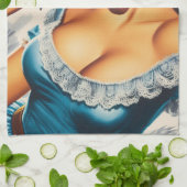 Retro-Wild-West-Pin-up Geschirrtuch (Gefaltet)