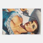 Retro-Wild-West-Pin-up Geschirrtuch (Horizontal)