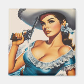 Retro-Wild-West-Pin-up Magnet (Vorne)