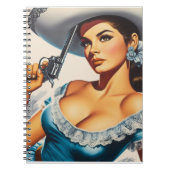 Retro-Wild-West-Pin-up Notizblock (Vorderseite)