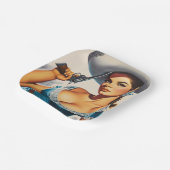 Retro-Wild-West-Pin-up Pappteller (Gewinkelt)