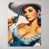 Retro Wild West Pin-up Poster (Vorne)