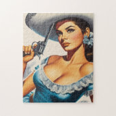 Retro-Wild-West-Pin-up Puzzle (Vertikal)