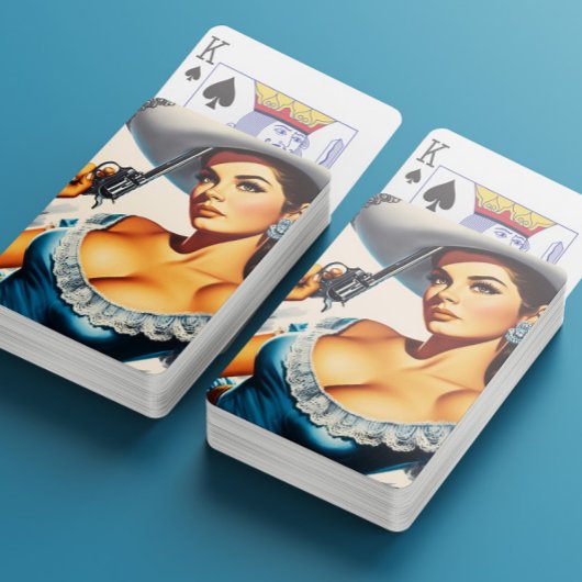 Retro-Wild-West-Pin-up Spielkarten