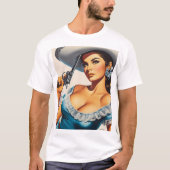 Retro Wild West Pin-up T-Shirt (Vorderseite)