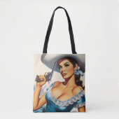 Retro-Wild-West-Pin-up Tasche (Vorderseite)