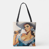 Retro-Wild-West-Pin-up Tasche (Rückseite)