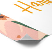 Retro Wildblume 1. Geburtstag Party Begrüßungszeic Poster (Ecke)